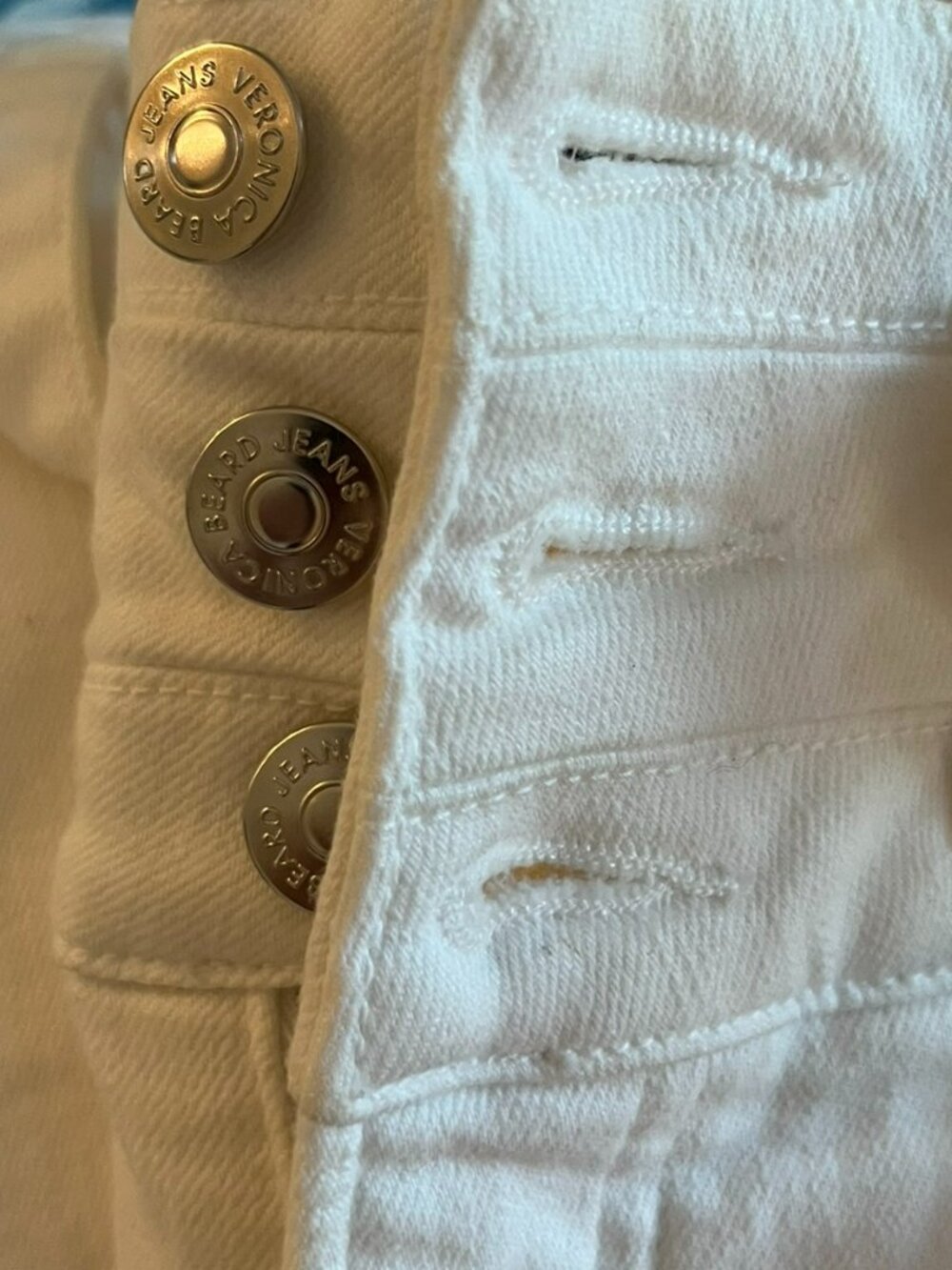 NWT Veronica Beard Giselle Belted High Rise Skinny Flare Jeans in White - Picture 9 of 9